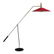 Articulated floor lamp with counterweight mid-century by Rupert Nikoll, nickel, brass.