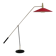 Articulated floor lamp with counterweight mid-century by Rupert Nikoll, nickel, brass.