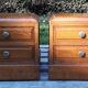 Duo de petits meubles de rangement art-déco en bois