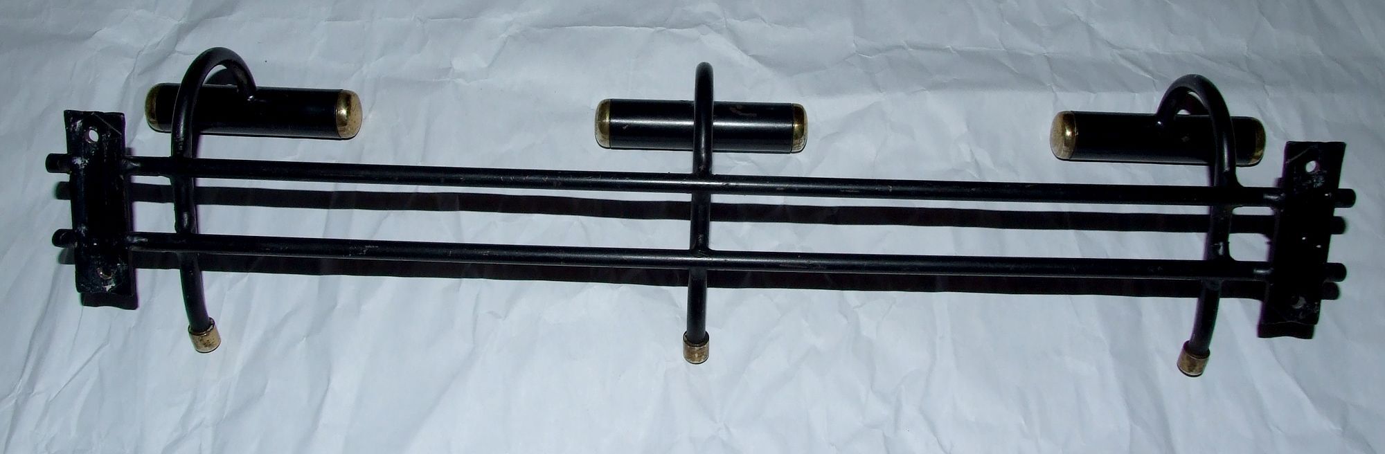 Vintage 1970s metal wall coat rack