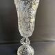 Polished and frosted molded crystal vase – Mid-20th century