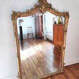 Large gilded mirror louis XV rockery  142x99cm