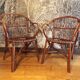 Paire de fauteuil corbeille en rotin