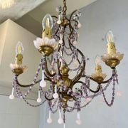 Lustre italien opaline rose