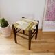 Wooden stool. Vintage stool. woven stool