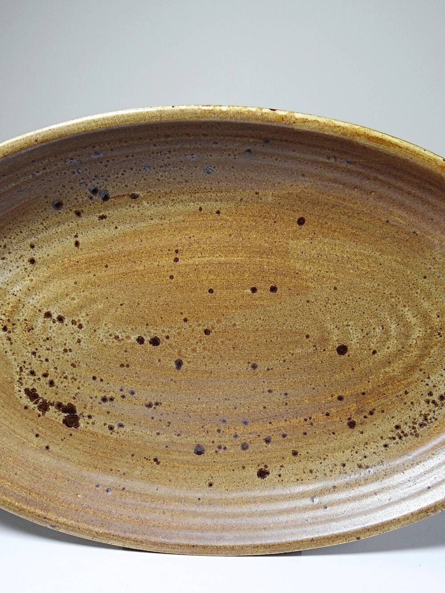 Large oval serving dish, vintage Salins stoneware/ceramic, 1960s