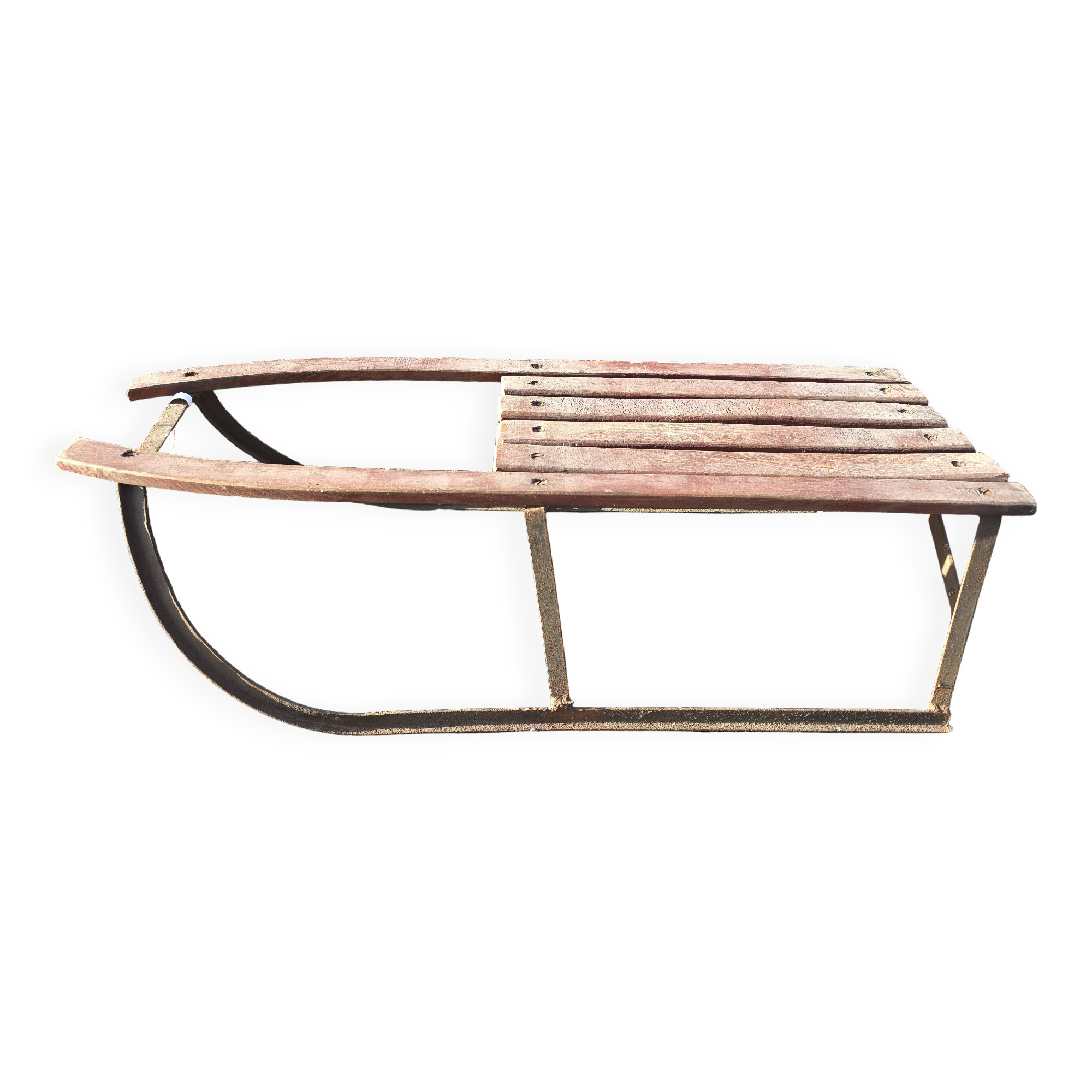 Vintage wooden and iron sled
