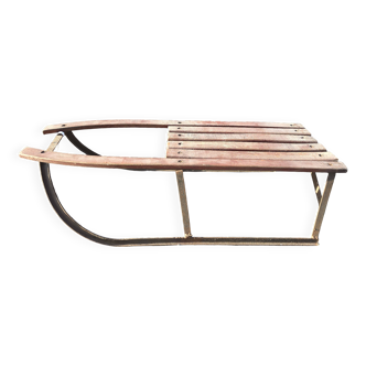 Vintage wooden and iron sled