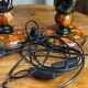 Paire de pieds de lampes Kashmiri