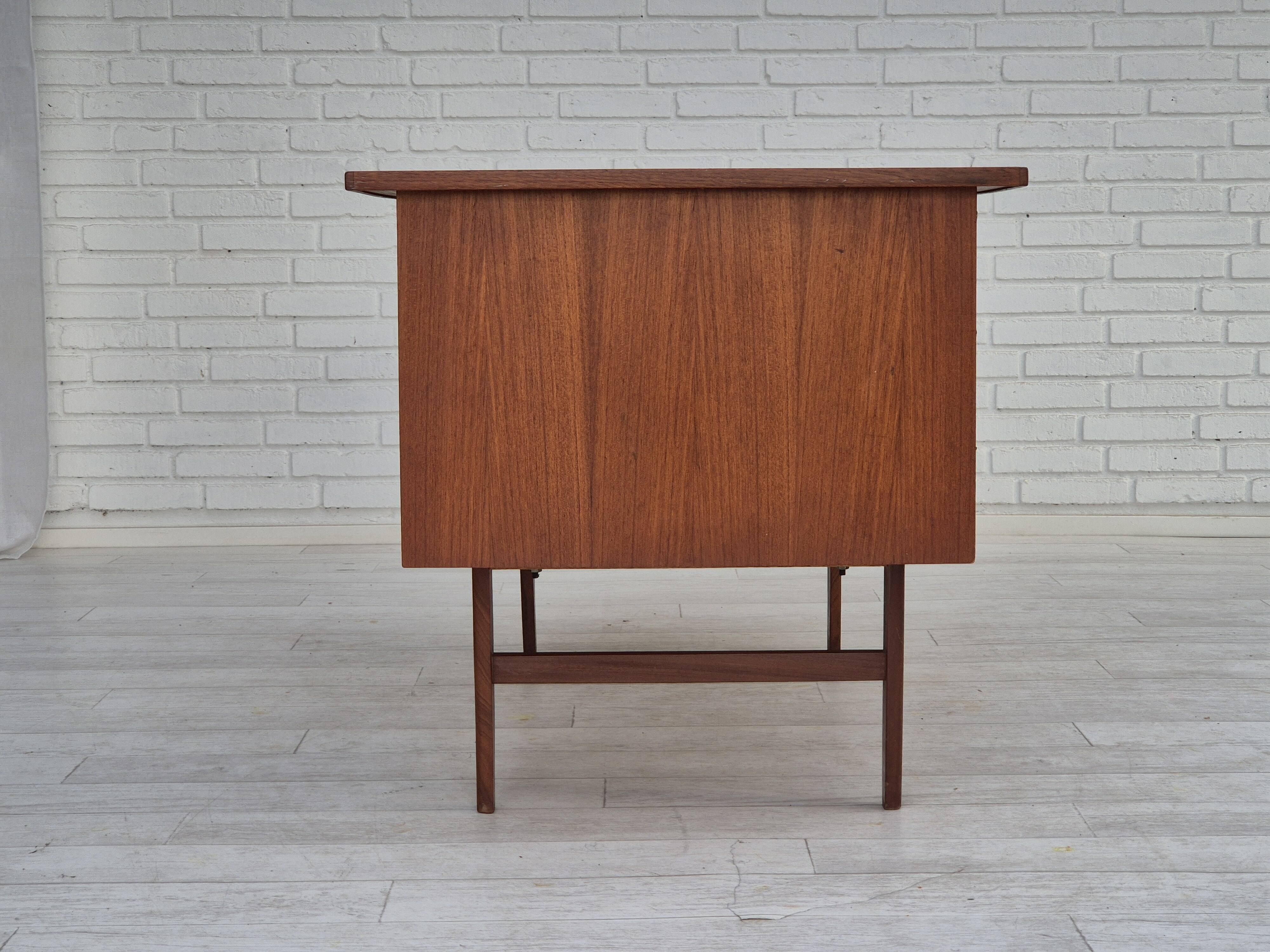 1960s, Danish teak wood desk, drawers.
