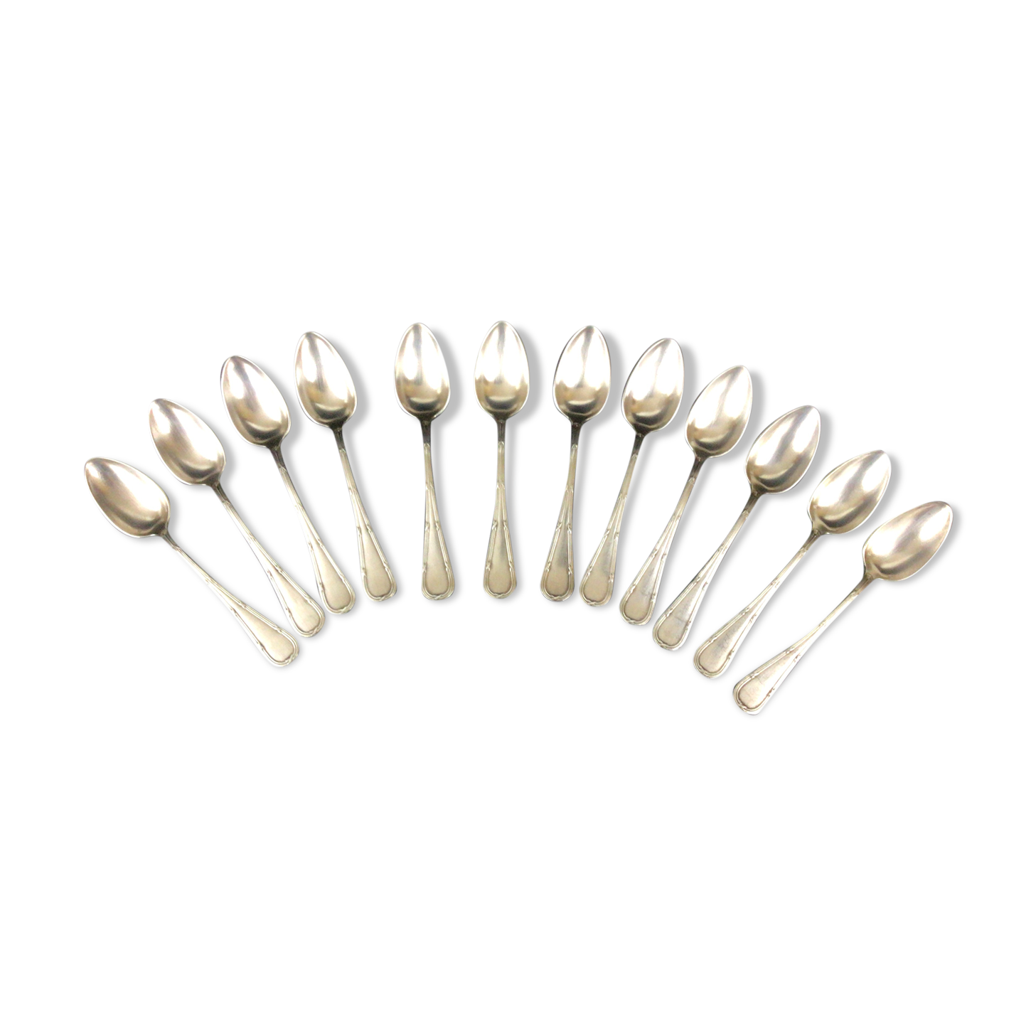 Set of 12 spoons in silver metal Apollo 18gr