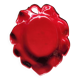 Plat feuille Cerenne Vallauris rouge