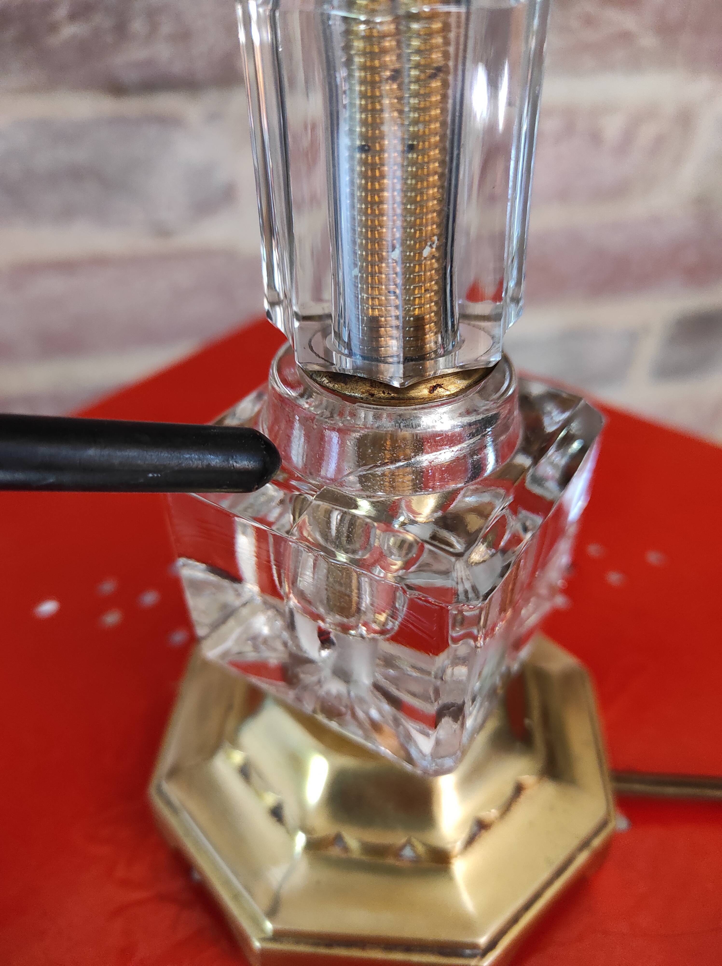 Bedside lamp in art deco glass