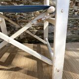 Folding canvas armchair by the sea La Baule 1960s