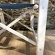 Folding canvas armchair by the sea La Baule 1960s