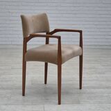 1960s, Danish chair, solid teak wood, furniture velour.