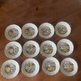 Set of 12 porcelain cheese plates