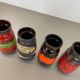 Set of Four Vintage Pottery Fat Lava Vases Made by Scheurich, Germany, 1970s