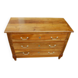 18th-century Louis XVI low walnut commode.