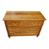 18th-century Louis XVI low walnut commode.