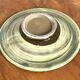 Onta-yaki ware - green and white ceramic teacup with saucer - japanese traditional handmade pottery