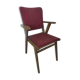 Armchair with Solid Wood Structure and Green Leatherette Seat, Italy, 1960s