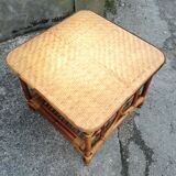 Square rattan side table 62x62