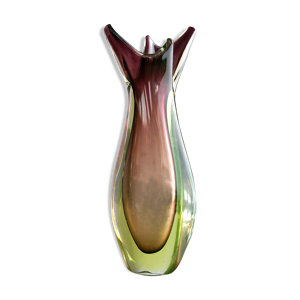 Vase en verre Sommerso italien vintage de Flavio poli pour seguso 1960