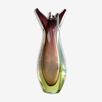 Vintage Italian Sommerso glass vase by Flavio Poli for Seguso 1960