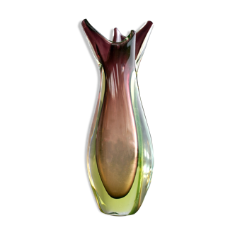 Vintage Italian Sommerso glass vase by Flavio Poli for Seguso 1960