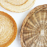 Wall composition of 7 wicker baskets