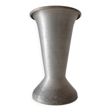Antique aluminum cemetery vase
