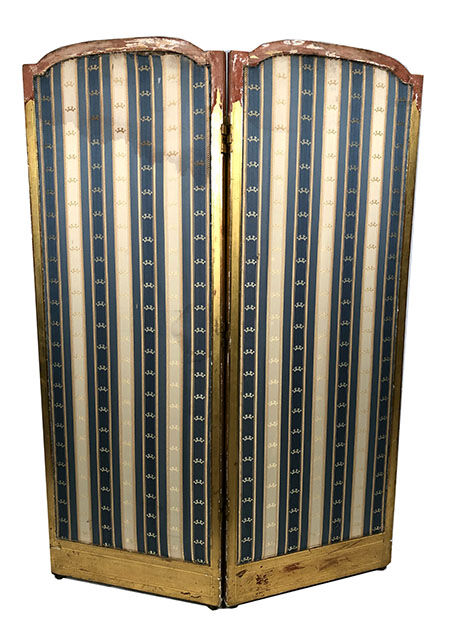 Two-leaf gilded wooden screen in Louis XVI style