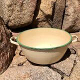 Large old enamelled basin