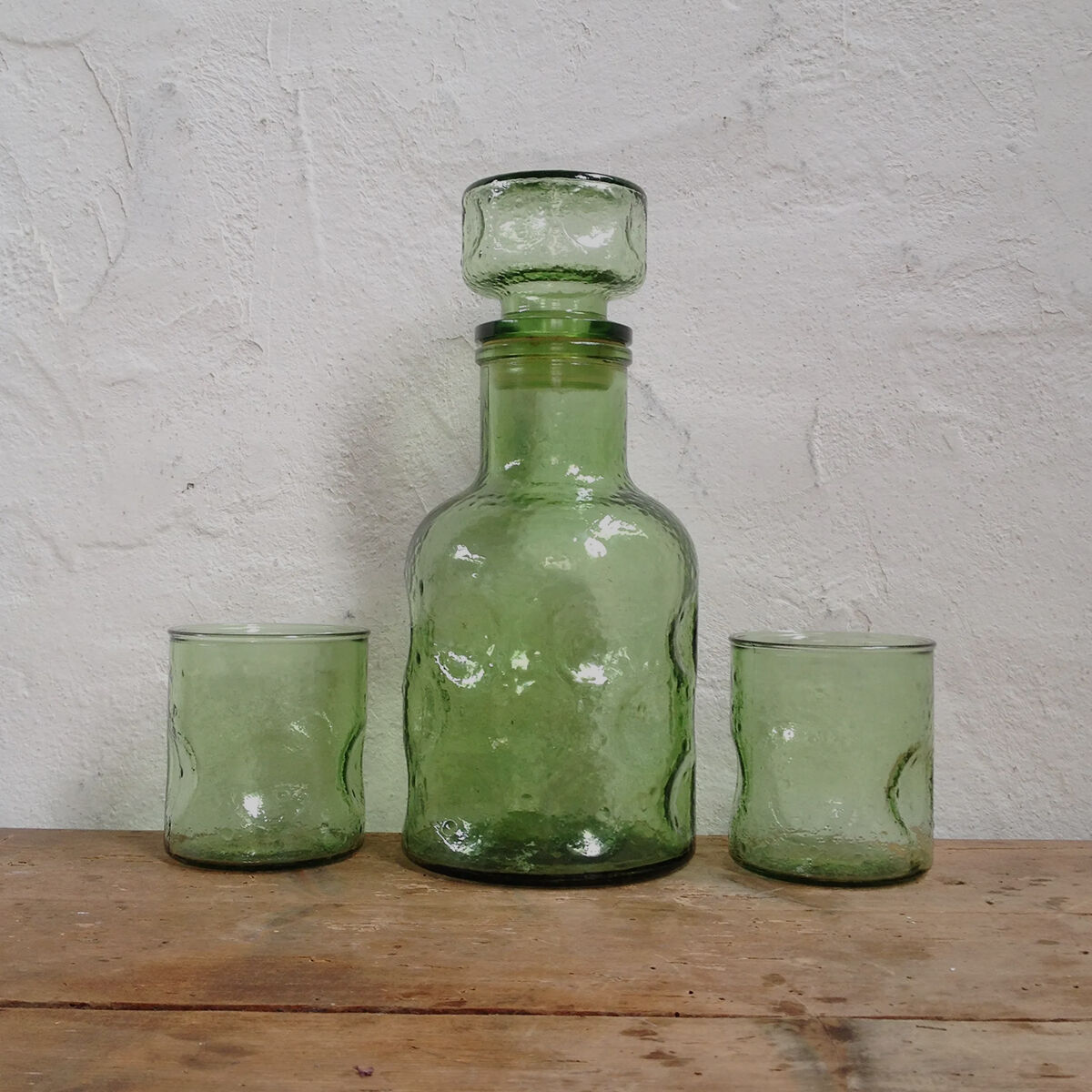 MORE GREEN GLASS CARAFES