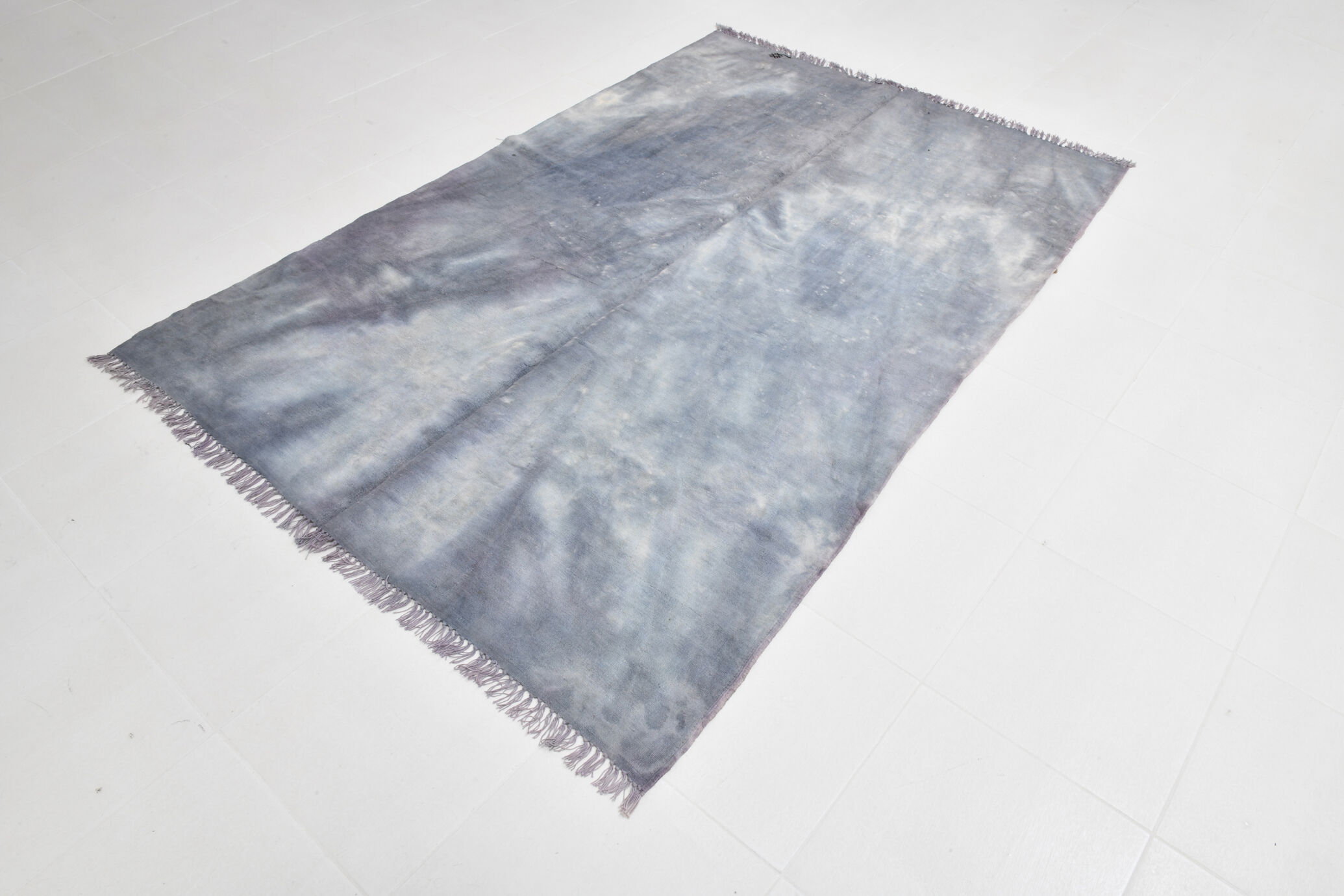 5x7 distressed gray blue hemp carpet232x156cm