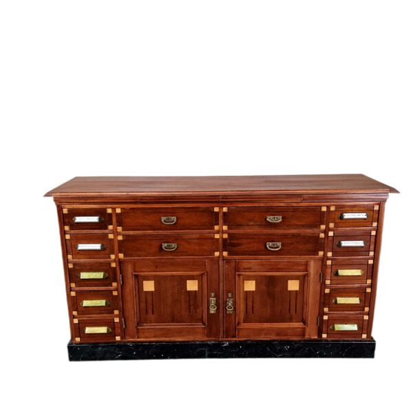 Commode d’apothicaire Art Déco en acajou, 1909