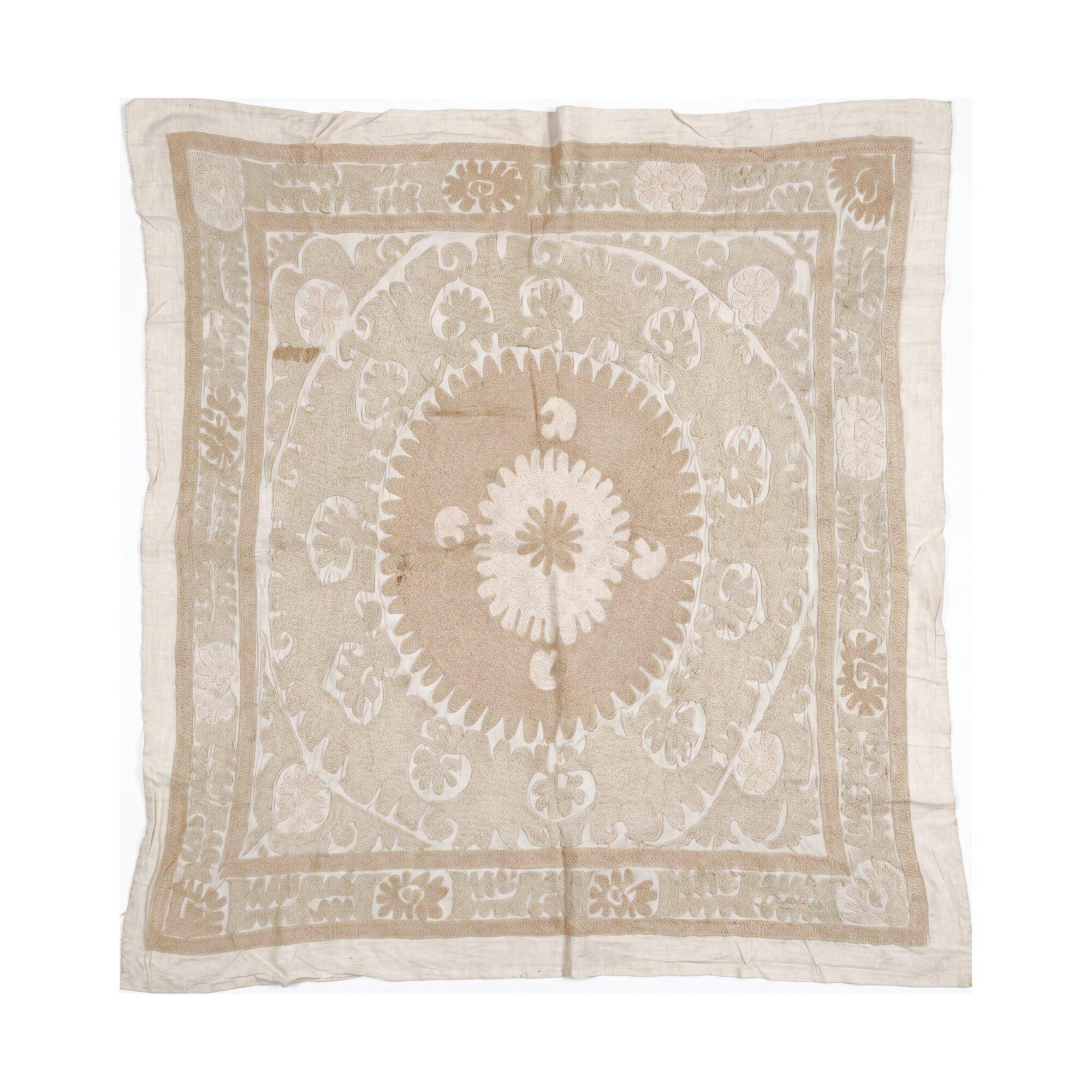 Vintage hand-embroidered tablecloth 131x133 cm
