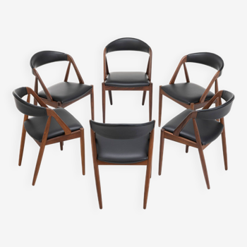 Ensemble de 6 chaises à repas de Kai Kristiansen pour Schou Andersen, Danemark 1960