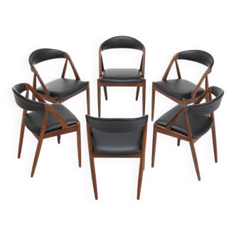 Ensemble de 6 chaises à repas de Kai Kristiansen pour Schou Andersen, Danemark 1960