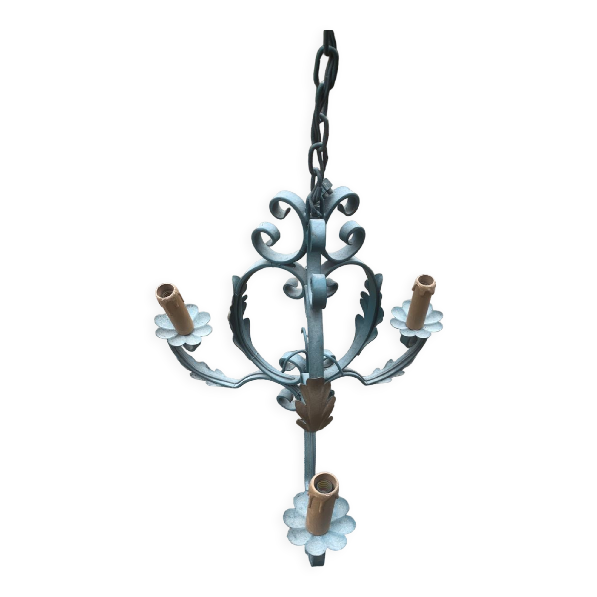 1950s wrought iron chandelier