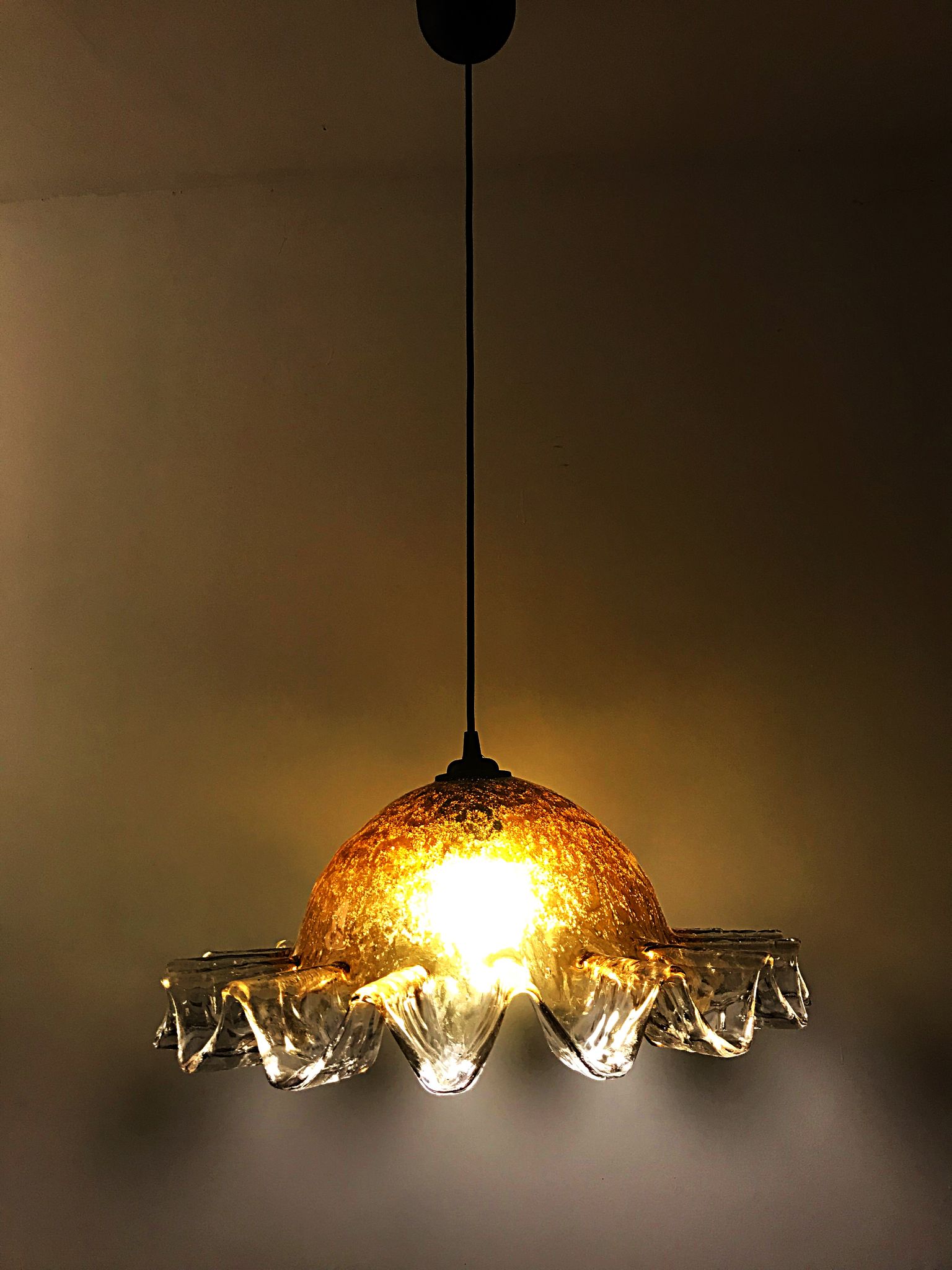Mazzega murano glass pendant light