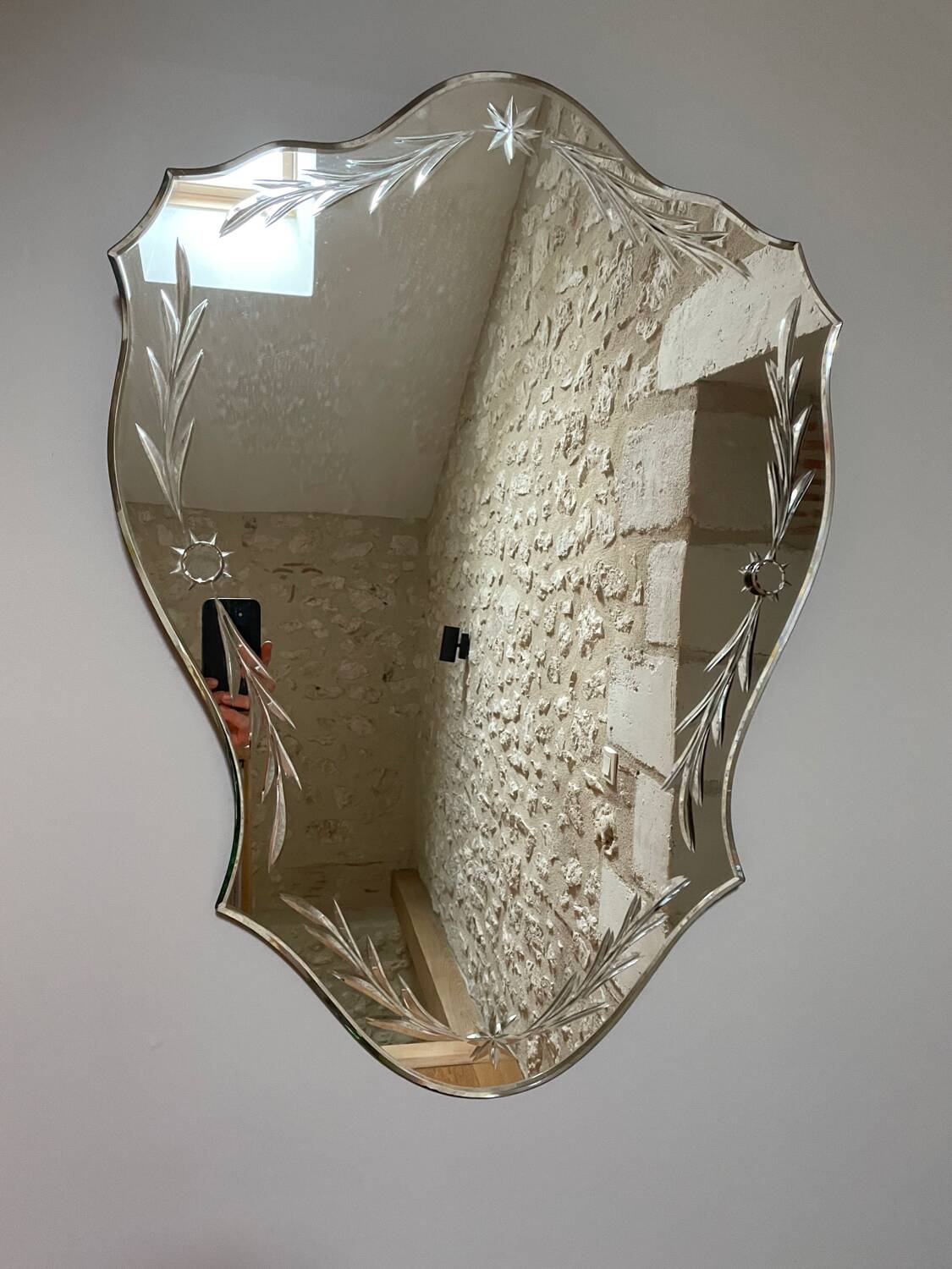 1950s beveled mirror