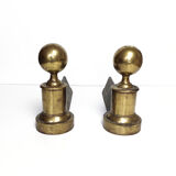 Pair of bronze chenets