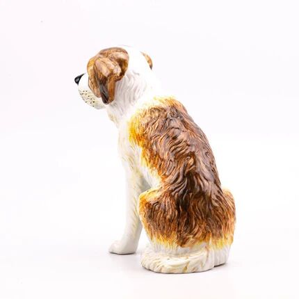 Saint Bernard dog figurine in ceramic