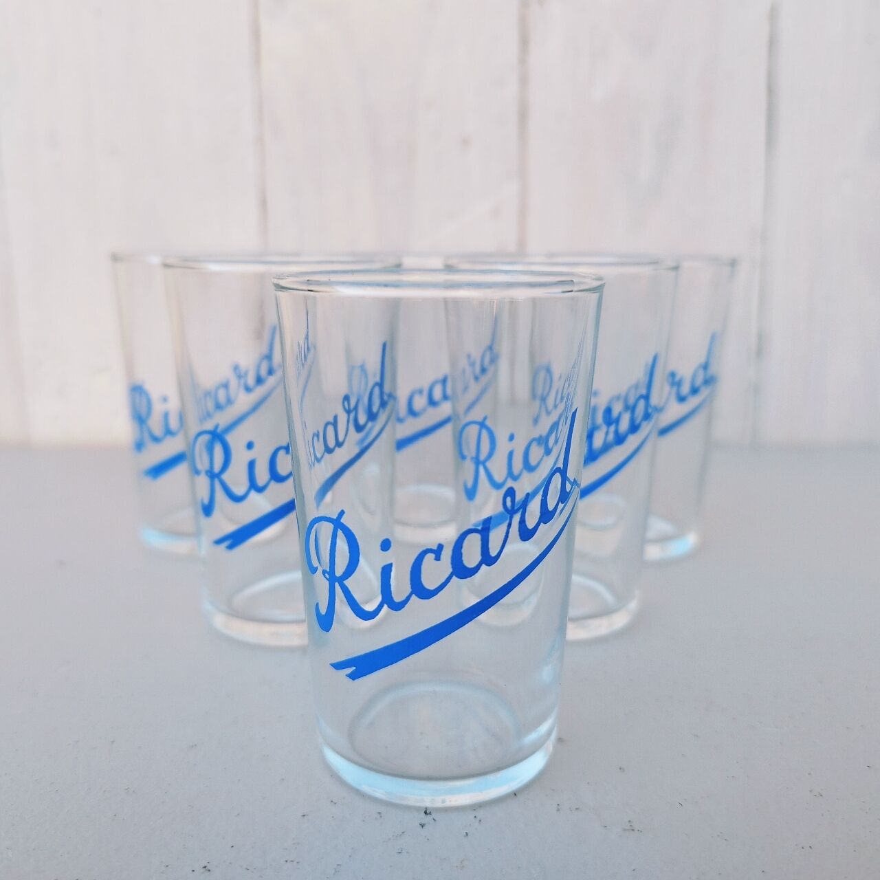 Six advertising glasses brand Ricard Vintage