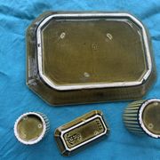 Service slurry art deco composed of a Tray, two pots and a small old and collector's dish