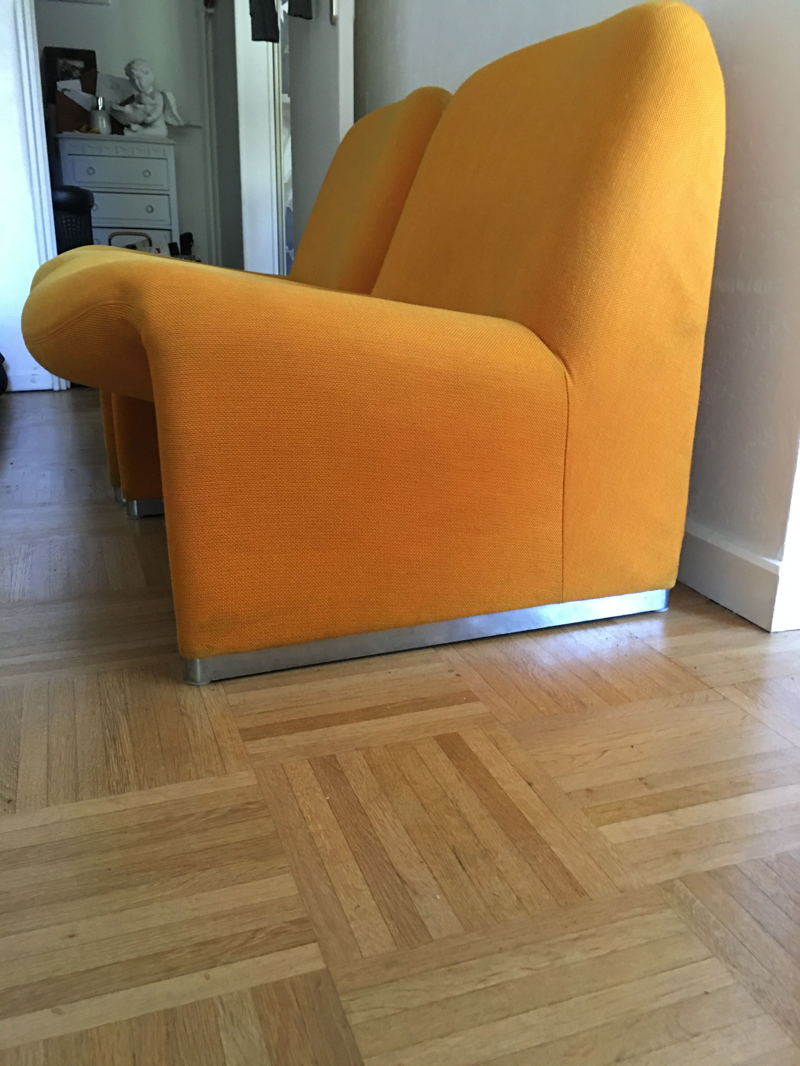 Giancarlo Piretti's Alky armchair for Castelli, 1970s orange-yellow