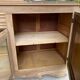 Renovated art deco sideboard in solid raw oak and gray marble 190cm