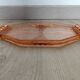 Plateau octogonal Art Deco en verre rose antique